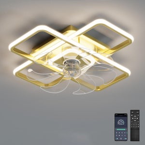 Ventilatore Da Soffitto Con Luce LED E Telecomando – Diametro 132 Cm, 6 Velocità, Motore DC Silenzioso, Regolabile E Reversibile, Per Interni