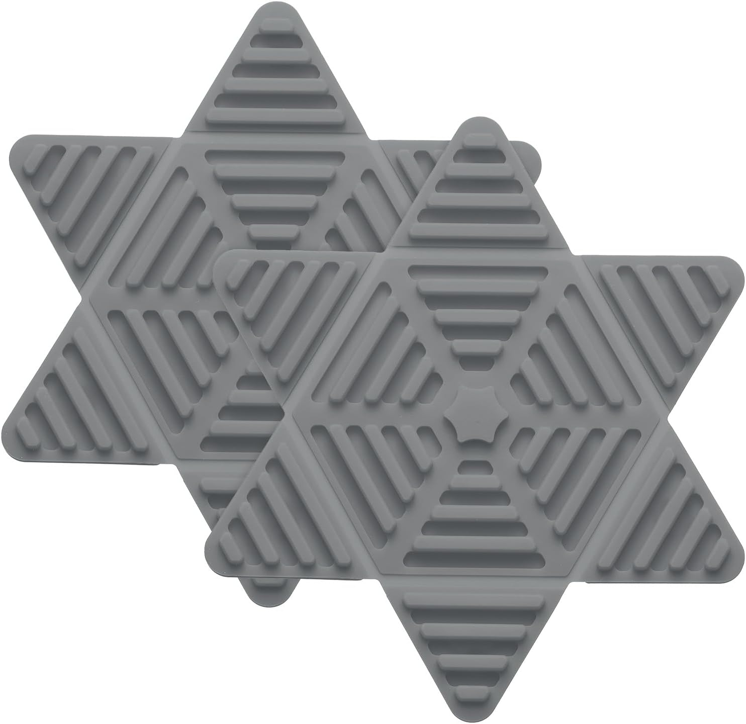 Zestaw 2 składanych silikonowych podstawek - 16 cm - odporne na ciepło podstawki pod gorące naczynia, kubki - ciemnoszary
