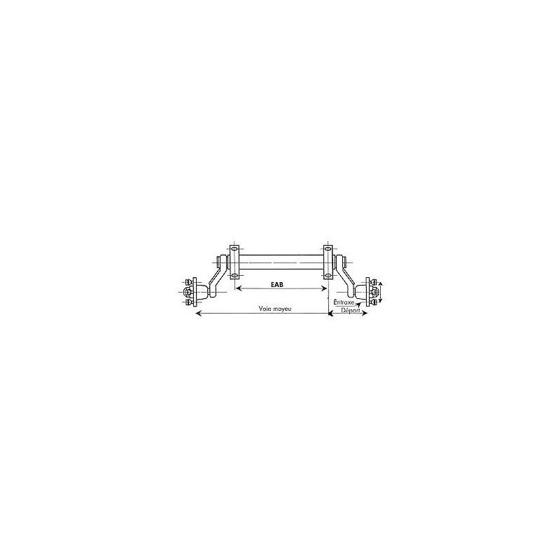 Essieu Remorque 500KG 4TR 130 - 2