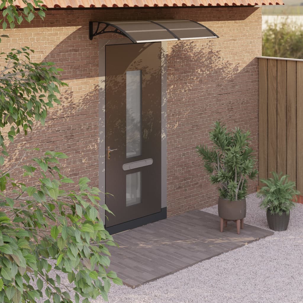 Maison exclusive - marquesina puerta policarbonato negro y transparente 150x75 cm
