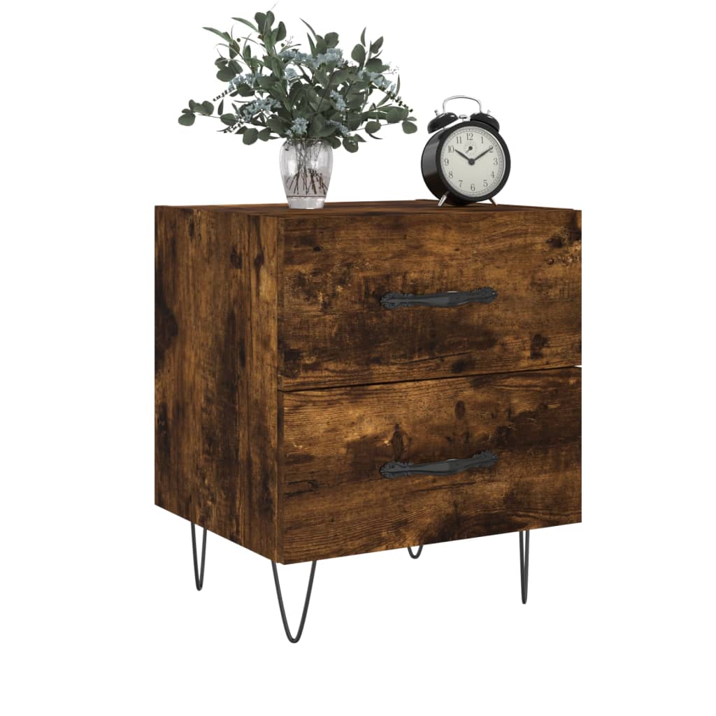 Lot de 2 Tables de chevet，Table d'appoint, Table de nuit pour Salon Chambre chêne fumé 40x35x47,5cm bois d’ingénierie317554 - 4