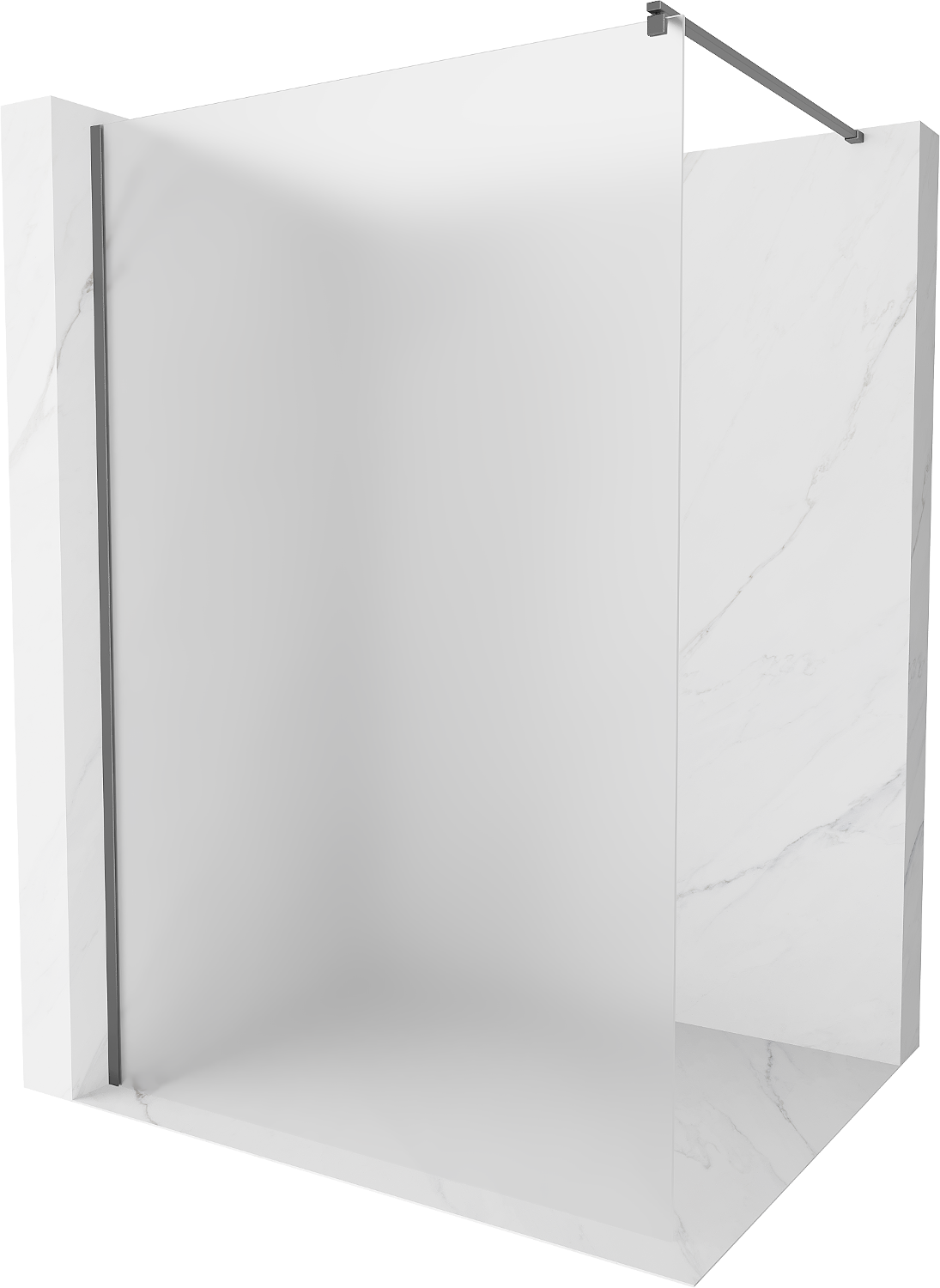 Mexen Kioto ścianka prysznicowa Walk-in 140 x 200 cm, szron 8 mm, gun metal - 800-140-101-95-30