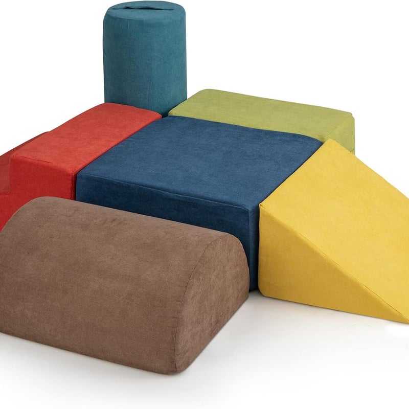 6 Szt. Tor Przeszkód dla Niemowląt, Moduł Motoryczny z Pianki o Wysokiej Gęstości 30D, Zabawki Montessori Odpowiednie dla Dzieci w Wieku 1-10 Lat