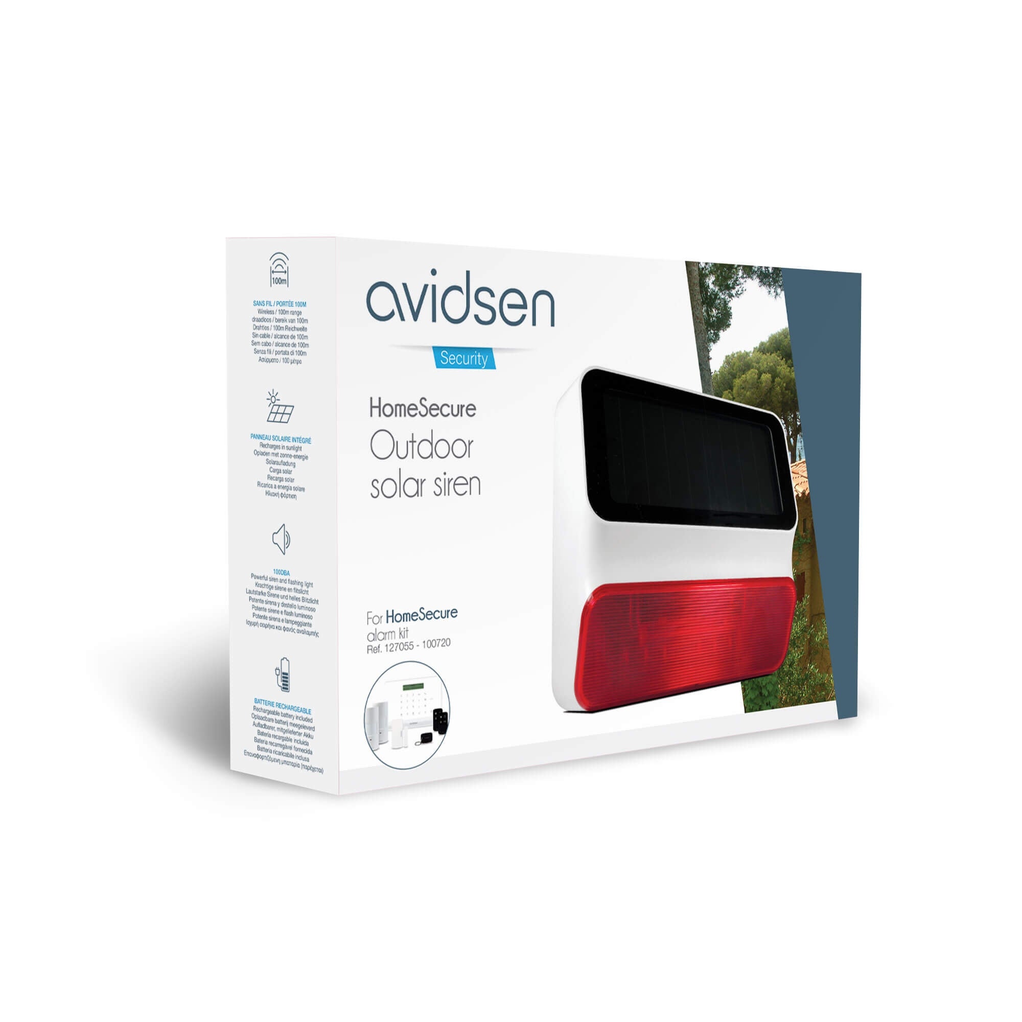 Sirène solaire supplémentaire sans fil compatible 100720 et 100731 - Avidsen - 100728 - 8