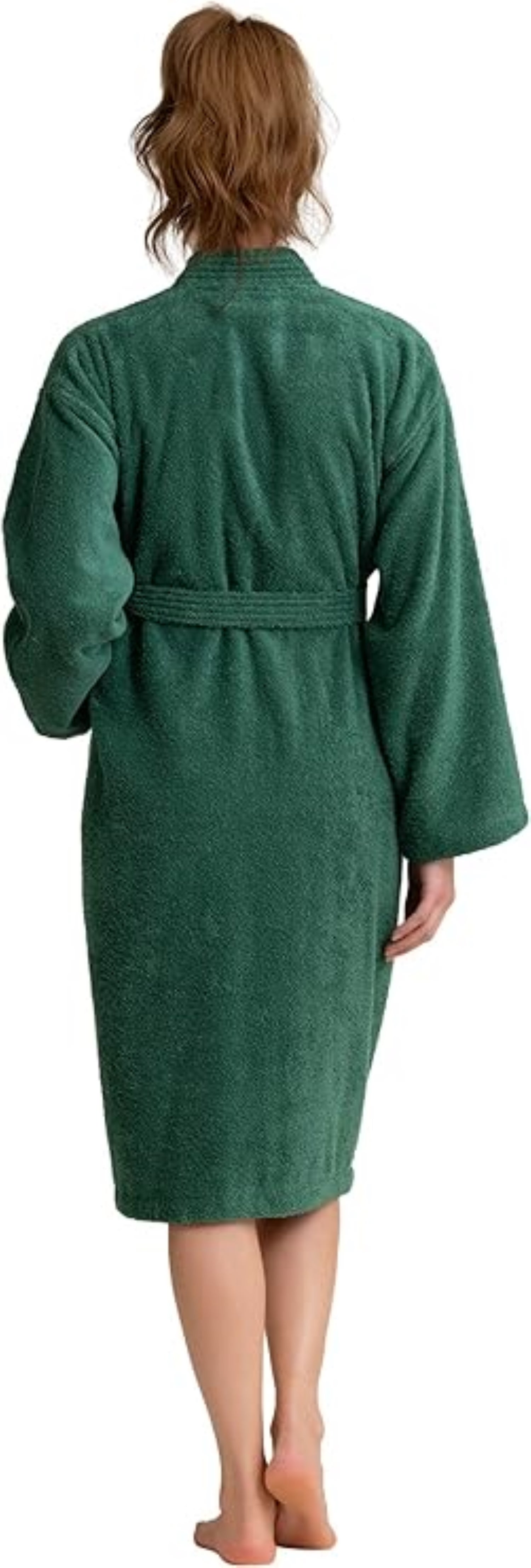 HaraDeco Peignoir de douche pour homme et femme, coton 380 g/m², tissu éponge doux au toucher pour la maison et l'hôtellerie (vert mer, XL) - 5