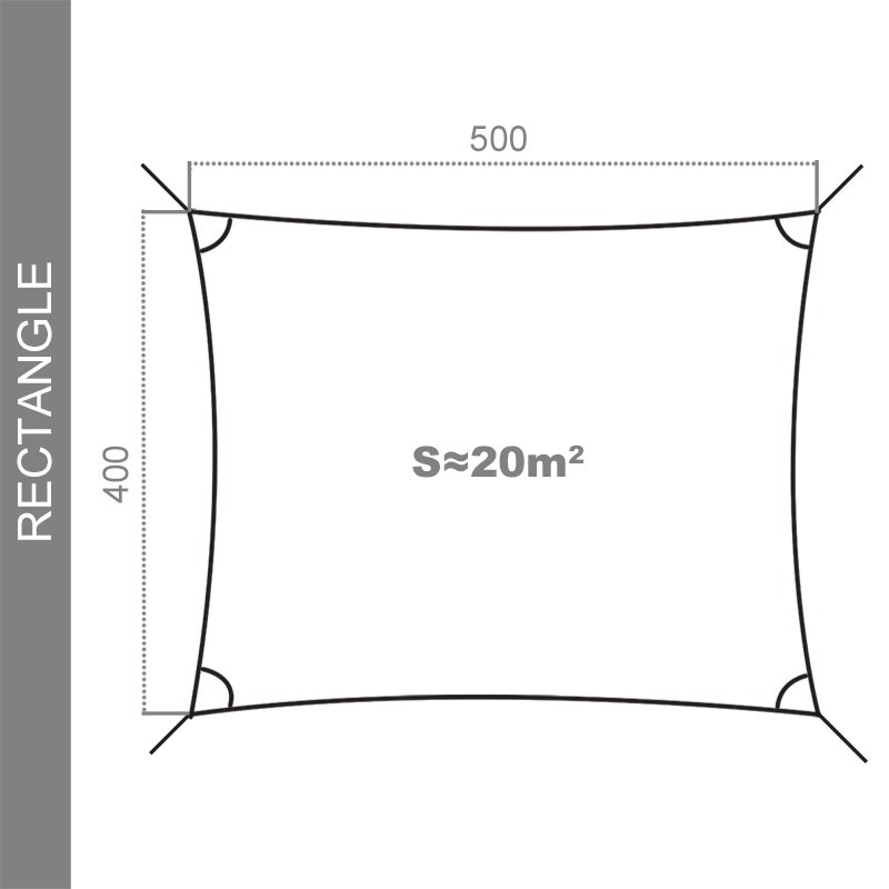 Voile d'ombrage 5 x 4 m imperméable 220g/m² Haute densité - Tissu déperlant - Gris ardoise - 4