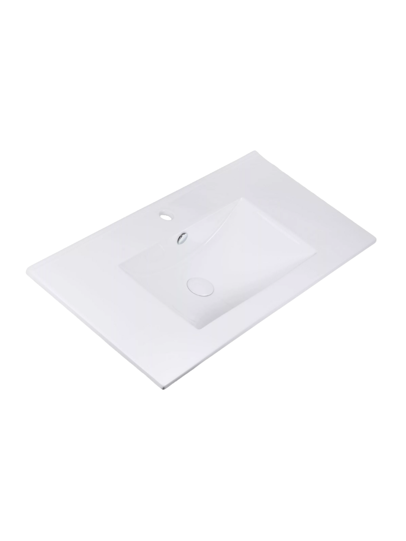 Umywalka nablatowa Uptrend NEVA 80 biały połysk, z otworem na baterię oraz przelewem 1 szt.