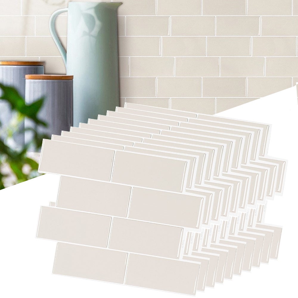 Carreaux Peel and Stick Backsplash - 20 arkuszy samoprzylepnych płytek ściennych do kuchni i łazienek - Beige
