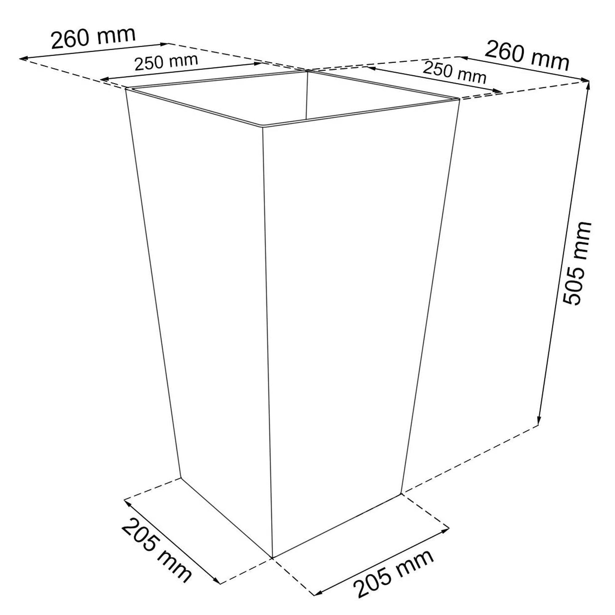 Macetero alto estilo rattan ZANVIC 26x26x50 Blanco - 4