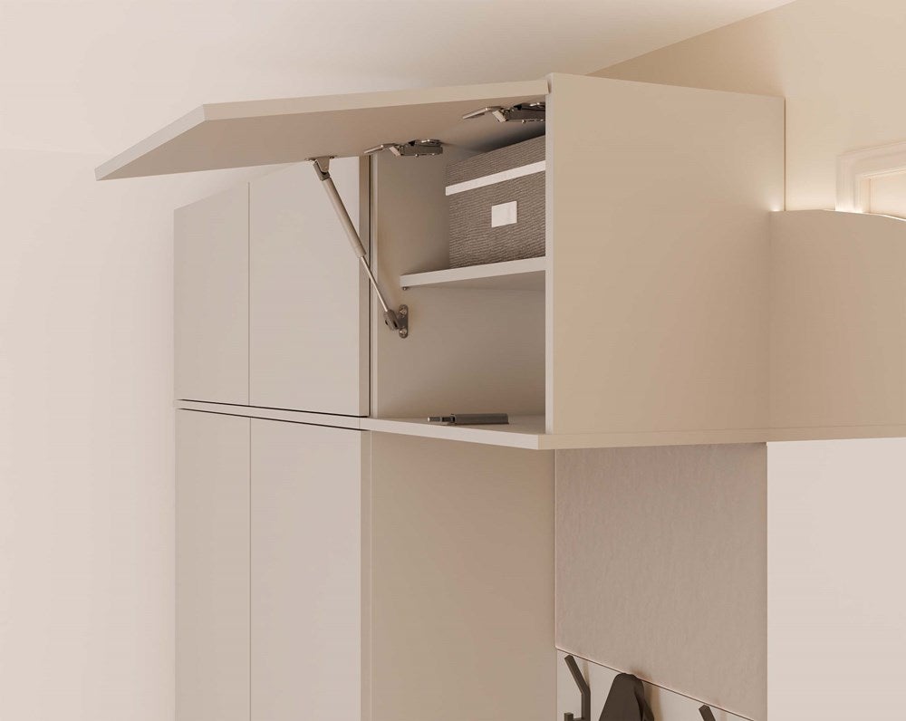 HAGA - Armoire d'entrée ou couloir à 3 portes – Garde-robe - beige cachemire - 4