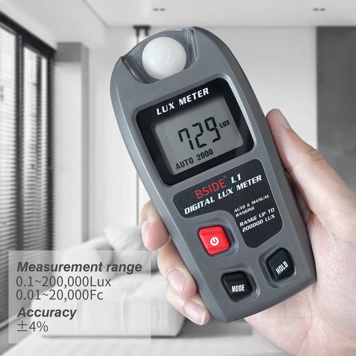 Luxmetro Digitale LCD, Misuratore Di Luce Portatile - Strumento Per Fotografia, Illuminotecnica, Coltivazione Indoor Luxmetro Fotometro Digitale Economico