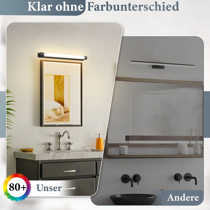 Kinkiet lustrzany LED Nettlife 50 cm 10 W, czarny, ciepła biel 3000 K, IP44, wodoodporny, nowoczesny, do łazienki, przedpokoju lub salonu - 5