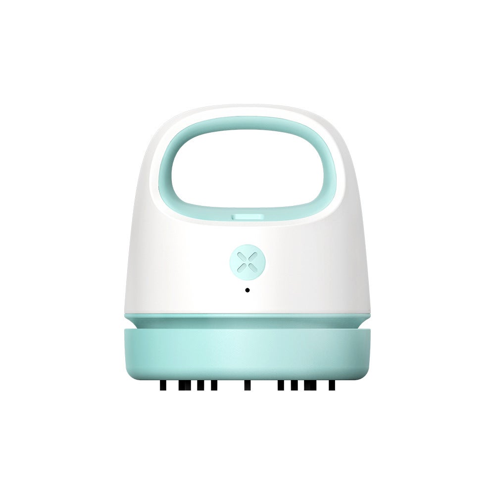 Mały, szary odkurzacz biurkowy, ładowany przez USB, przenośny, bezprzewodowy, obrotowy o 360°, miniaturowy odkurzacz ręczny, idealny do szkół i domów