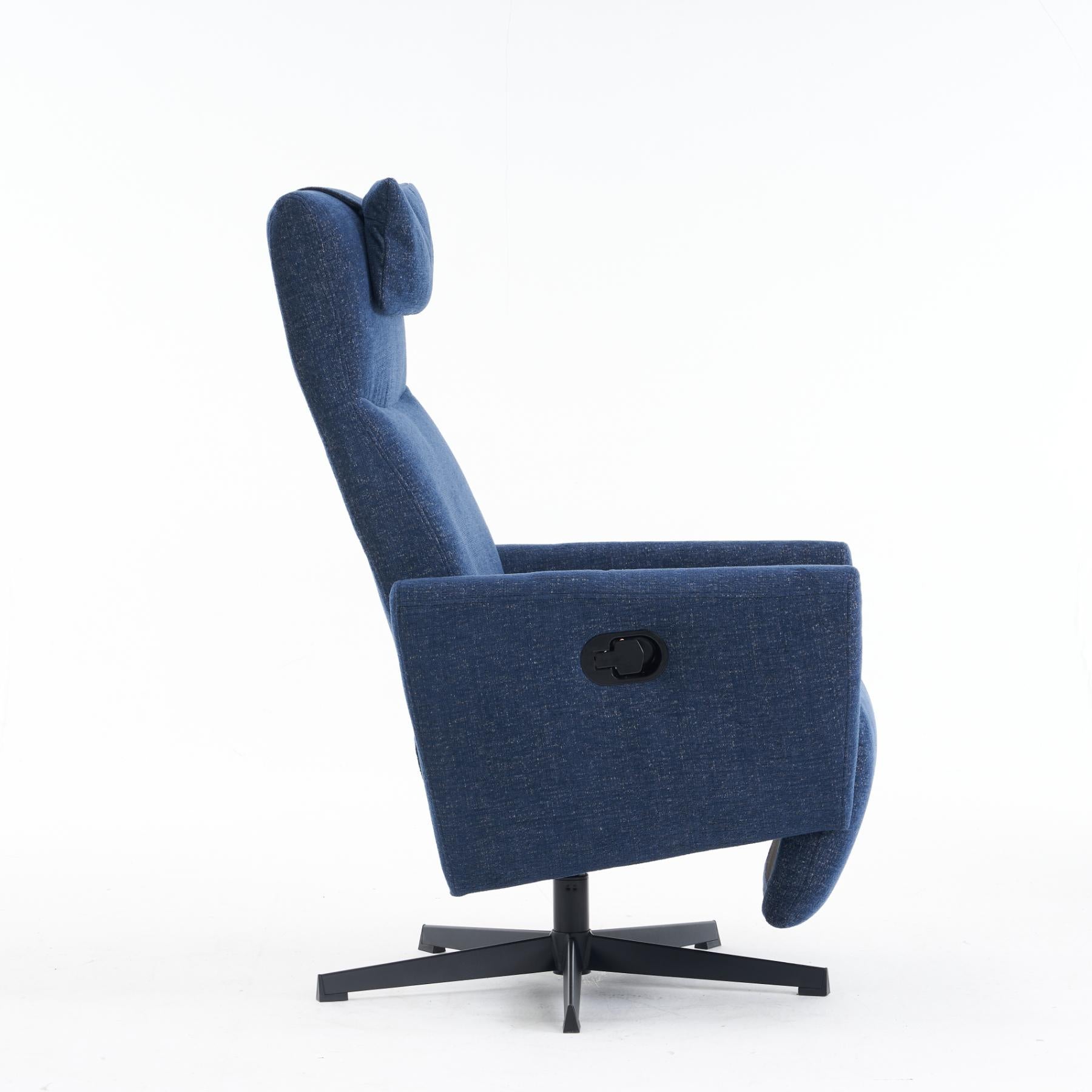 Fauteuil relax avec fonction inclinable, tissu chenille confortable, fauteuil pivotant 360° avec repose-pieds, moderne pour salon - 3