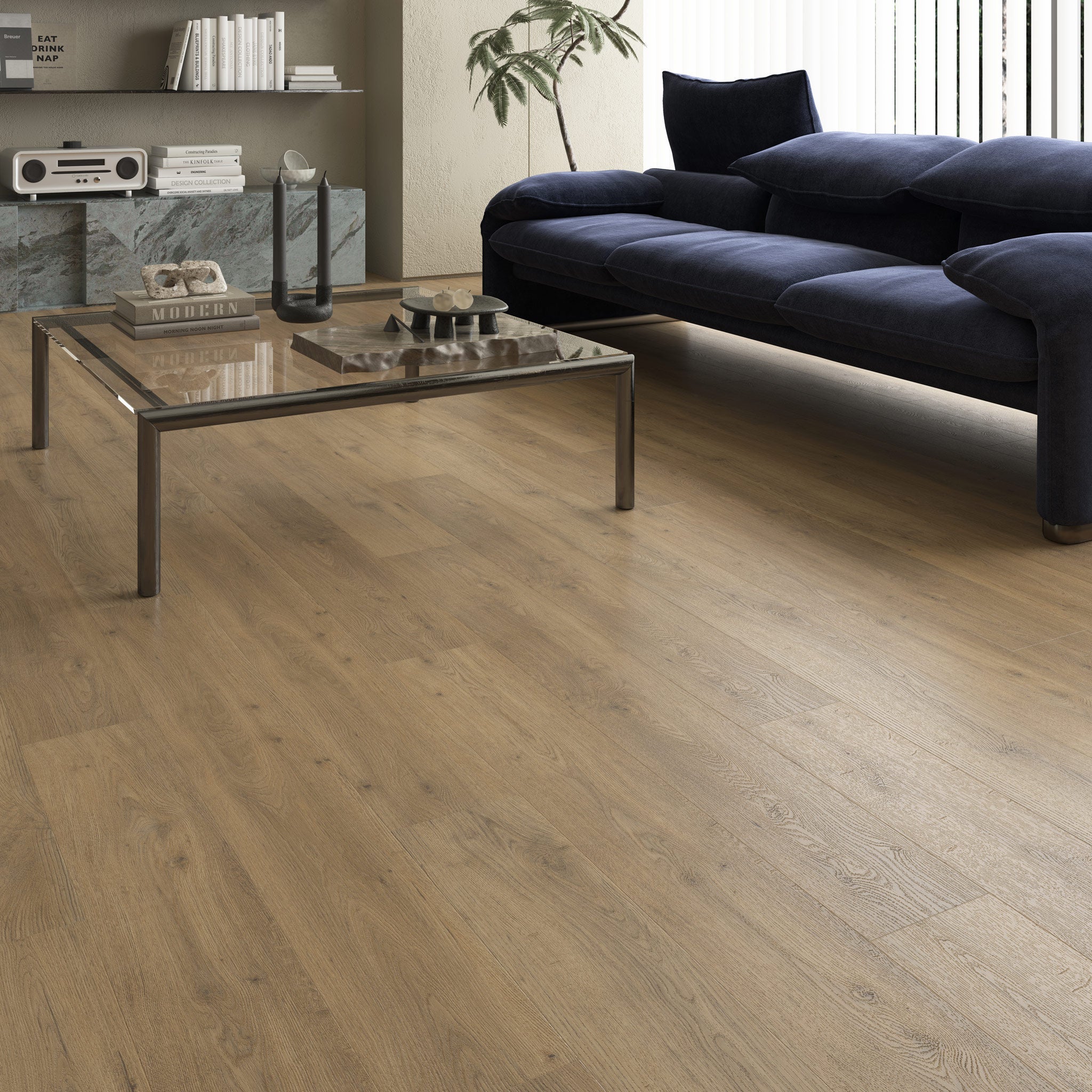 FLOOREVER - Lame PVC clipsable forte - Sous-couche intégrée - 30 Clic Rigid - Épaisseur 5 mm - Chêne tradition - 4