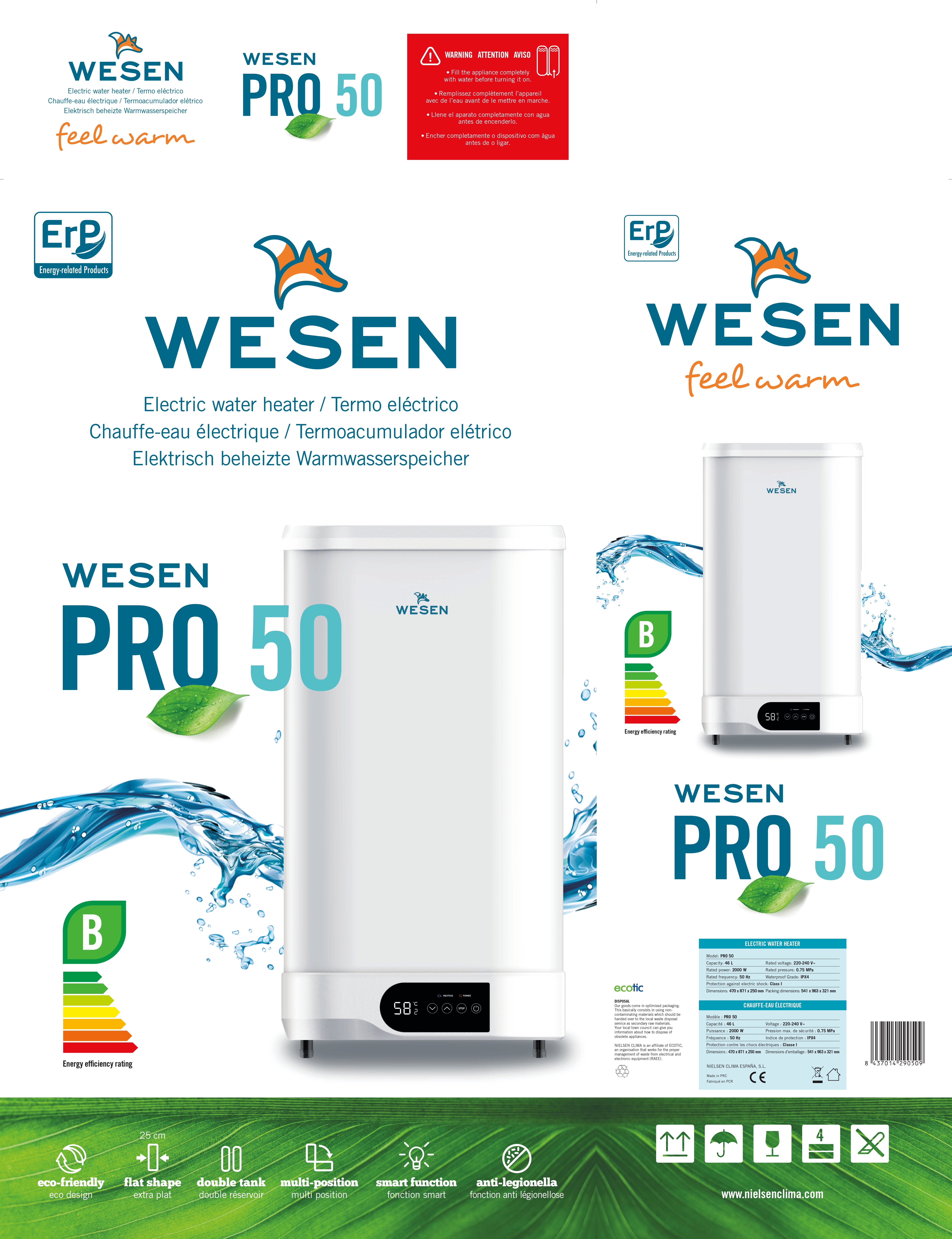 Aquecedor de água elétrico Wesen Pro 50 l. - 2