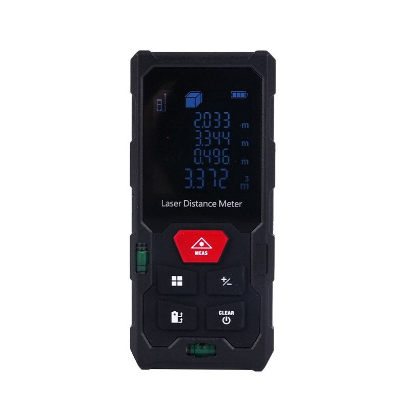 Podstawowy dalmierz laserowy, mały cyfrowy dalmierz elektroniczny, 11,5*5,5*2,5 cm, czarny, wersja angielska - 120 metrów