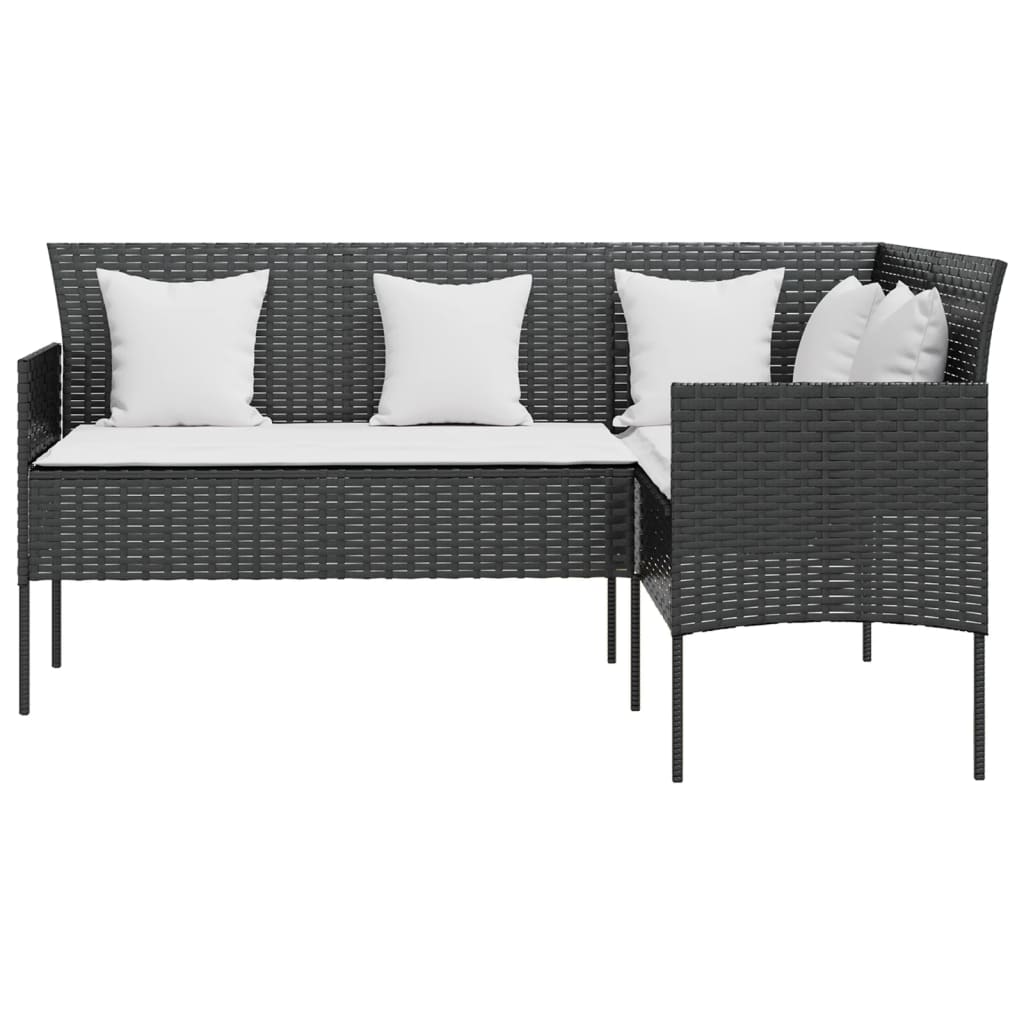 Maison Exclusive - Set Divano a L con Cuscini 5 pz Nero in Polyrattan - 4