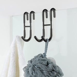 Crochet porte-serviettes 2 pièces crochet de douche sans perçage, crochet porte-serviettes en acier inoxydable, argent | Leroy Merlin