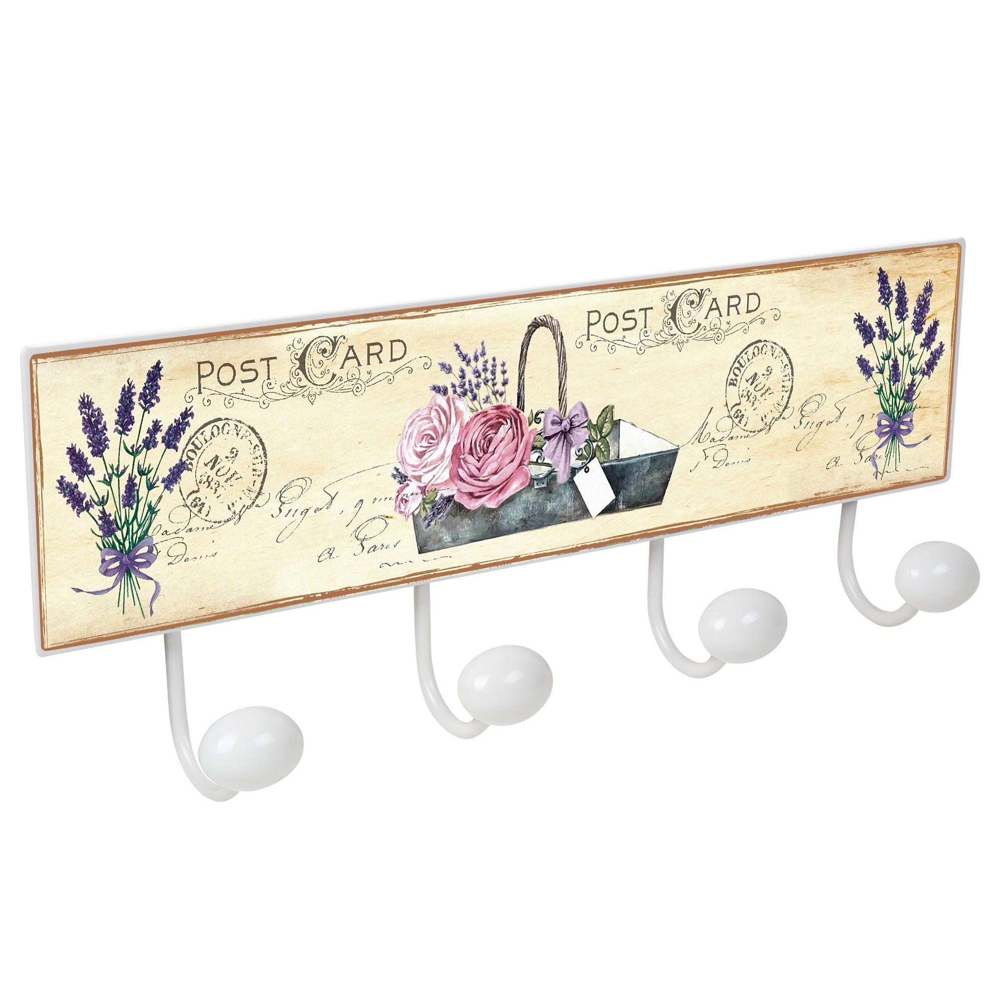 Box And Beyond Appendiabiti Da Parete Metallico: 4 Ganci, Design Moderno, Bianco 59 Cm - 2
