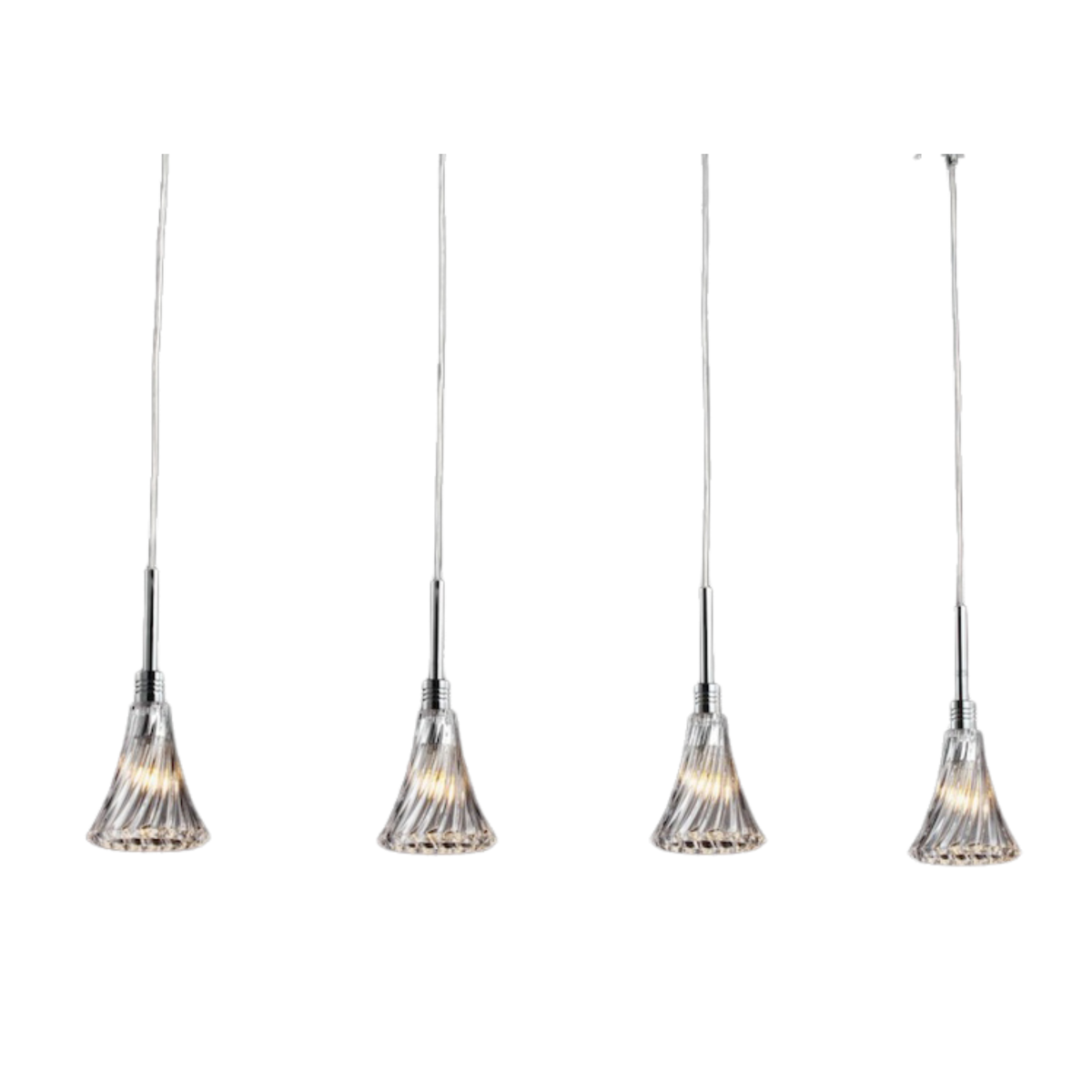 Lampa wisząca małe szklane klosze Patria chromowana 4xG9x40W metal wym:120x95x12cm IP20 Italux