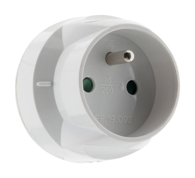 Adaptateur électrique mâle 20A vers femelle 16A, 3500W - prises 6A ou 20A - Zenitech