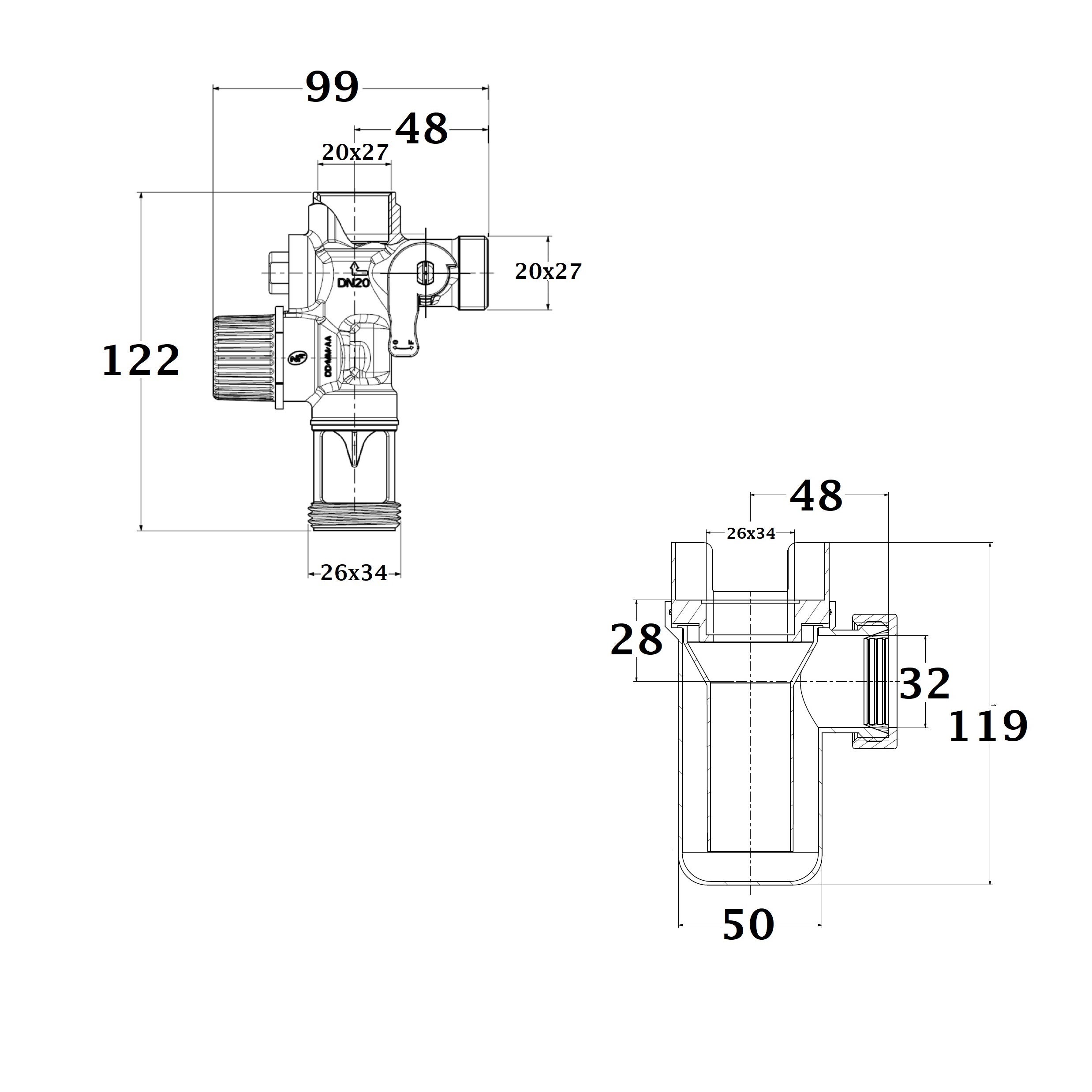 Kit groupe de sécurité chauffe-eau NF droit siège laiton MF20x27 + siphon F26x34 NOYON & THIEBAULT - 4