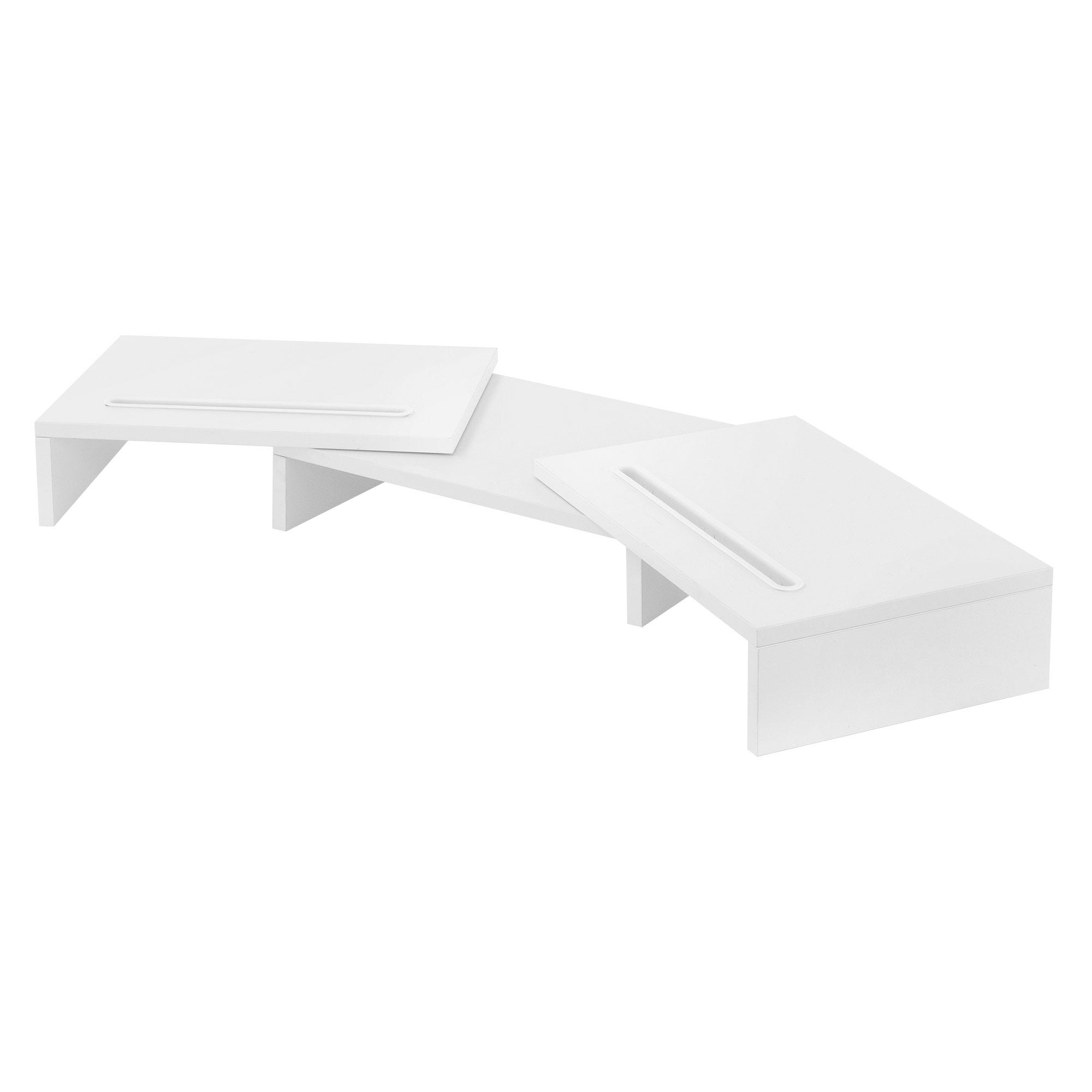 Dual Monitor Stand Riser réhausseur écran réglable support blanc ...