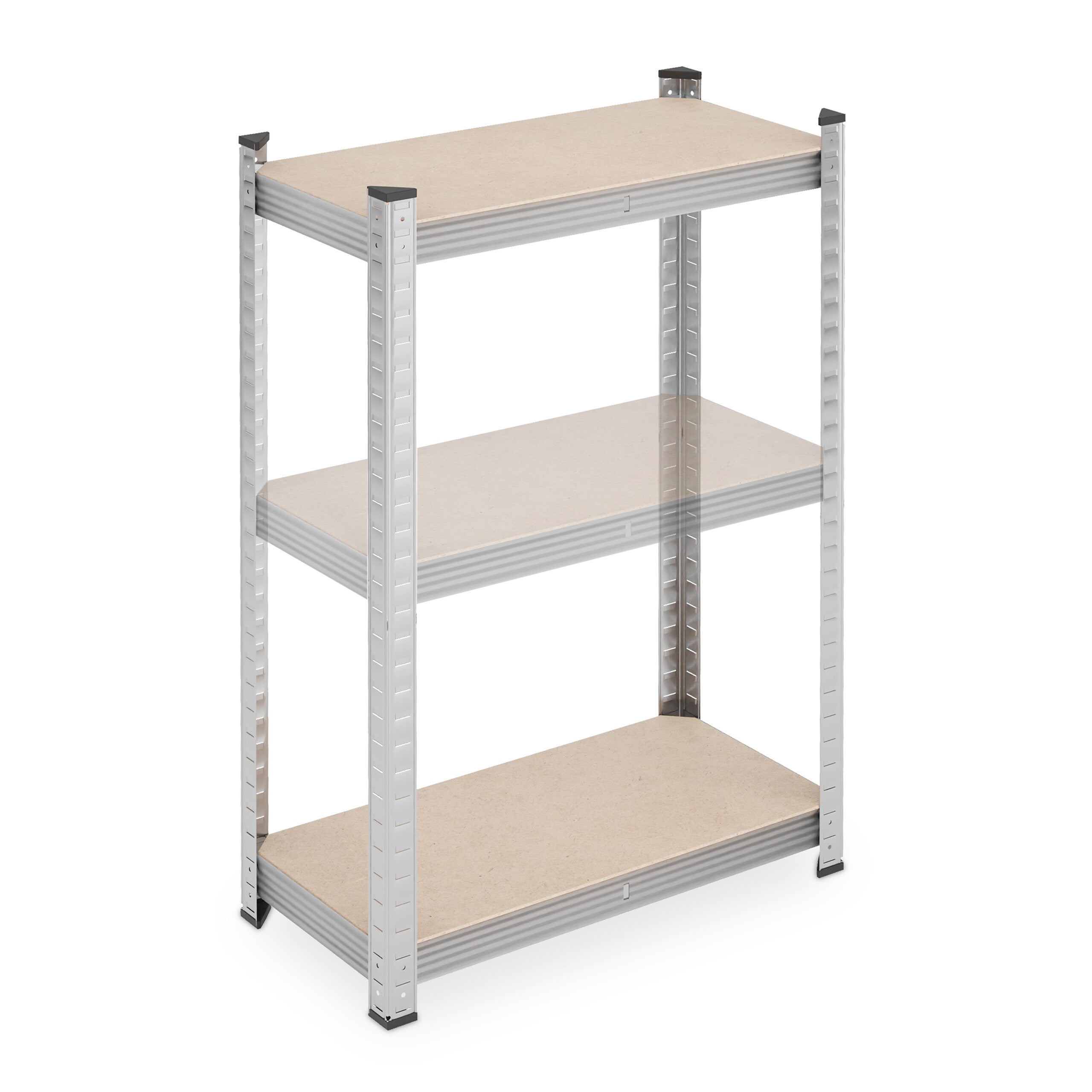conjunto de 2 prateleiras pesadas, HxLxP: 180x60x30 cm, 500 kg, aço, prateleiras, garagem, prateado, Relaxdays - 7