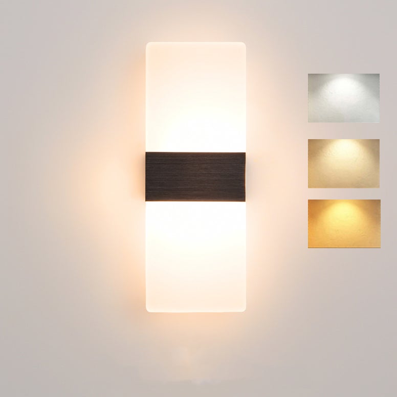 Nowoczesna lampa ścienna 6 W, 3 regulowane temperatury barwowe, oświetlenie ścienne w górę i w dół, do sypialni, przedpokoju