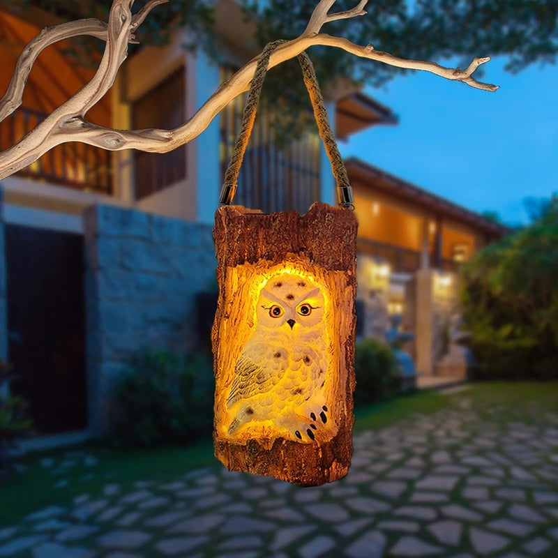 Lampy solarne w kształcie sów, wodoodporne, dekoracyjne oświetlenie zewnętrzne, idealne na patio lub przyjęcia w ogrodzie.