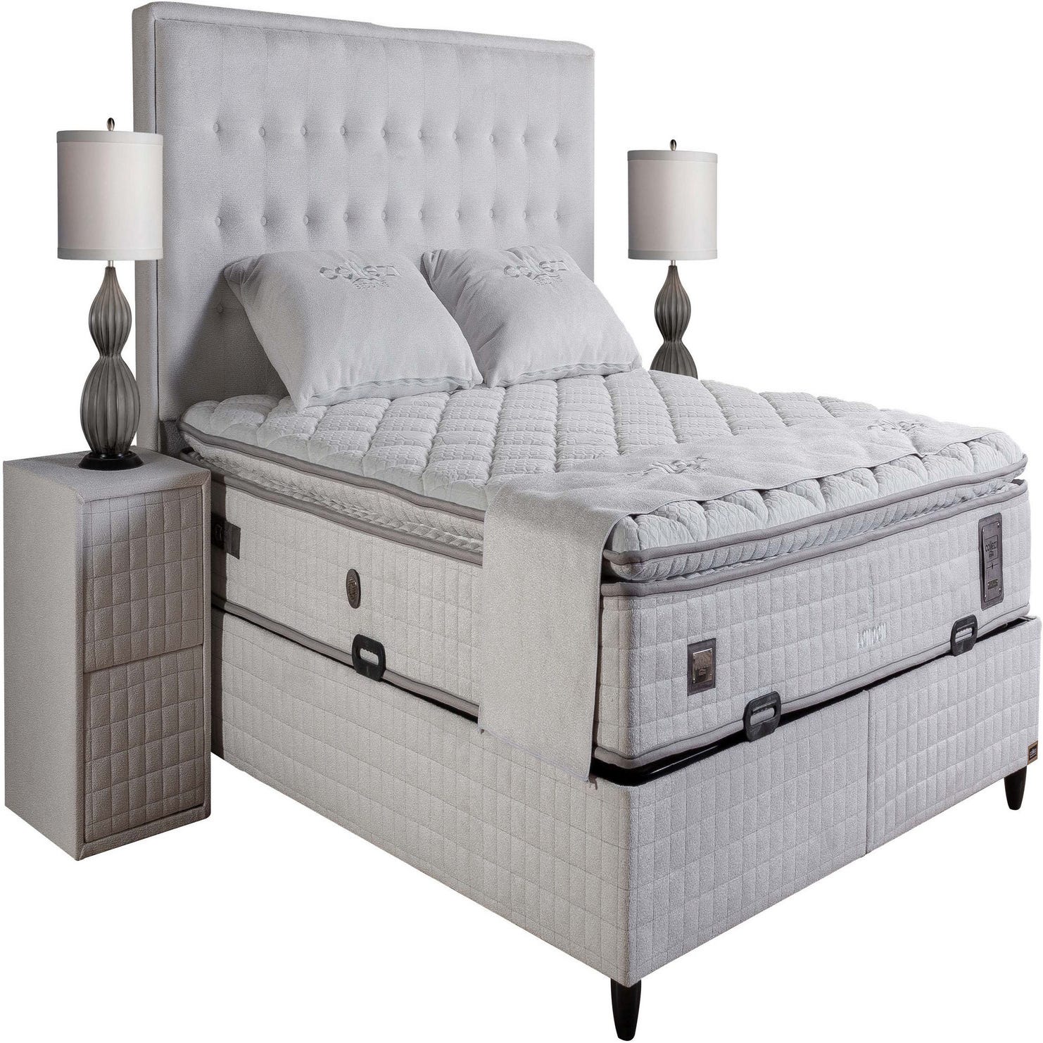 Ensemble De Lit Coffre 160x200 En Tissu Bouclette Blanc Avec Un Matelas Ensemble De Lit Coffre 160x200 En Tissu Bouclette Blanc Avec Un Matelas