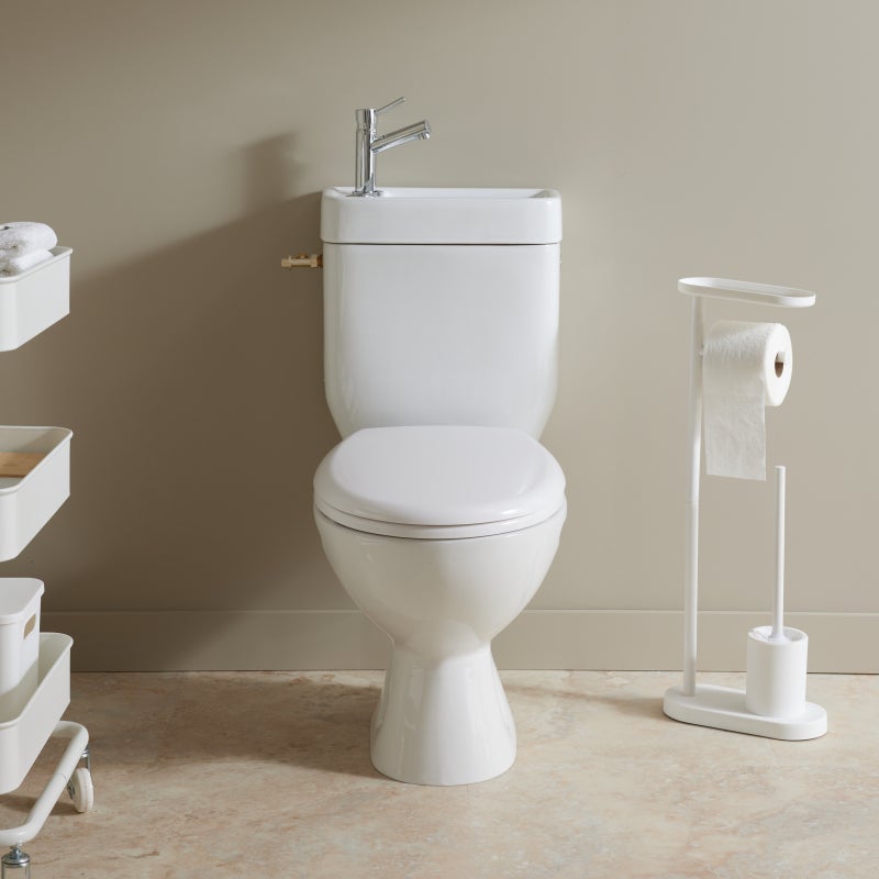 WC à poser avec lave-mains intégré avec bride sortie verticale - Vertigo duo - 6
