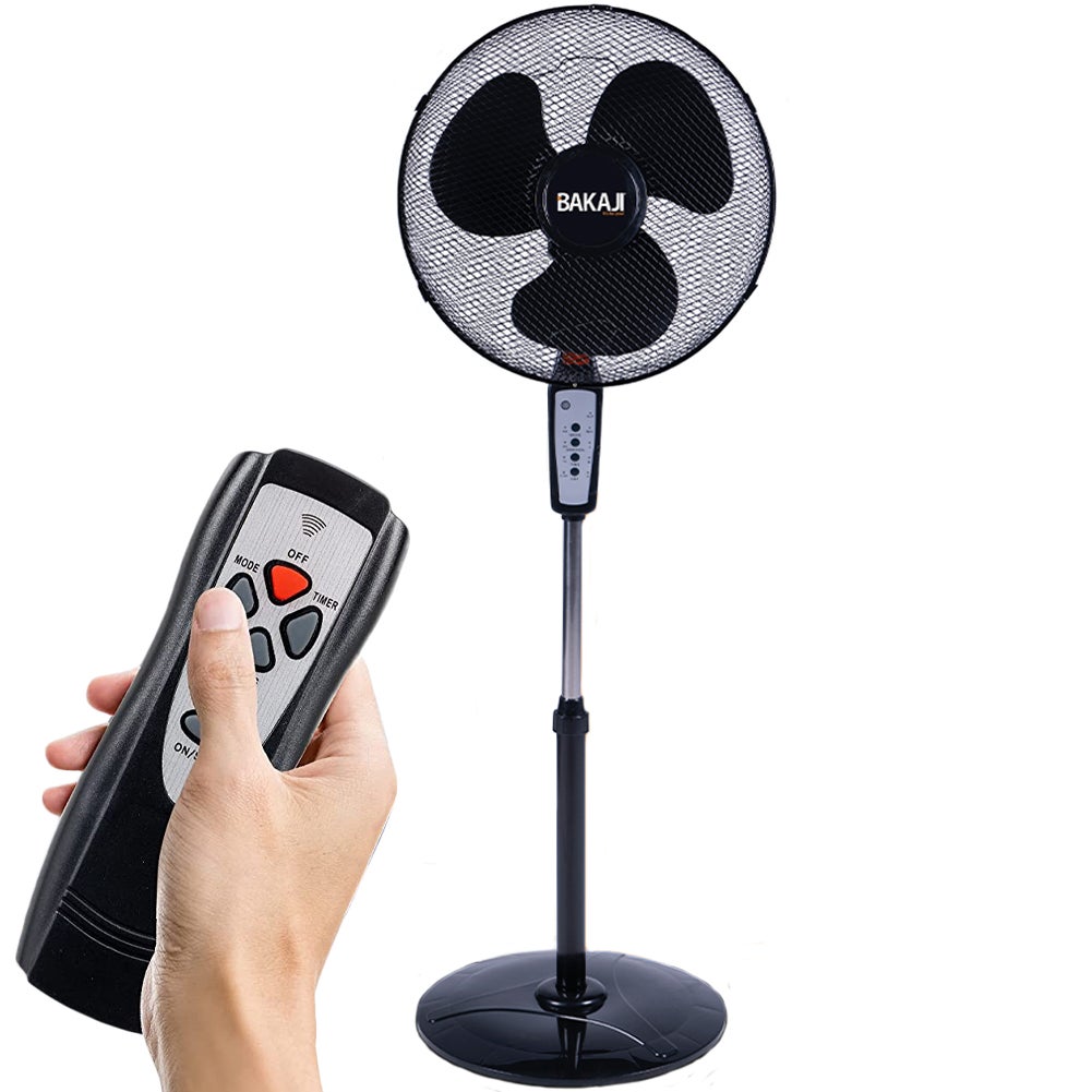 Ventilatore A Piantana BAKAJI Con Telecomando - 50W, 3 Velocità, Oscillazione, Timer - Foto 5