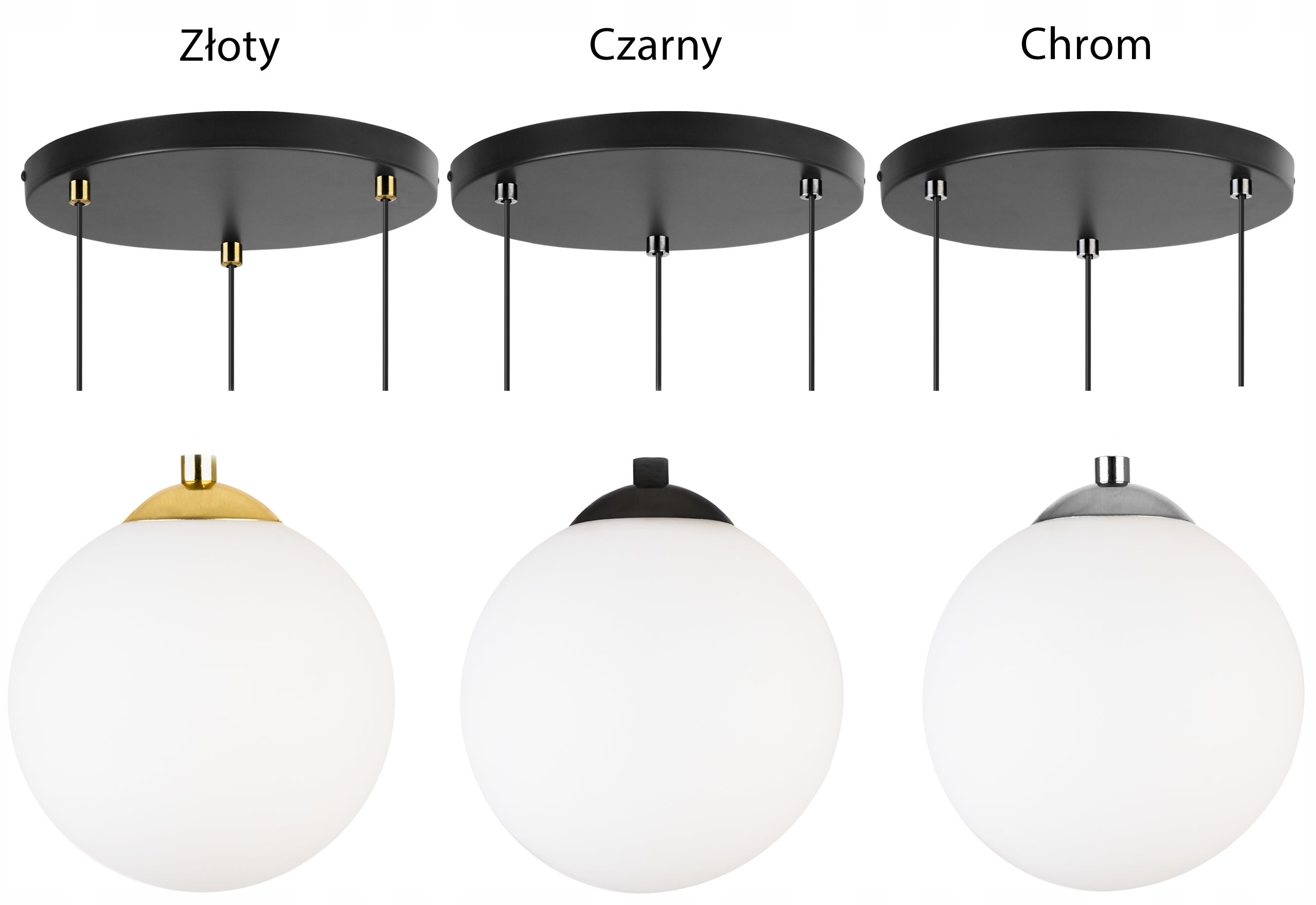 Lampa sufitowa wisząca Florence boho 3xE27 abażur kula złoto/biały Light Home LH - 8