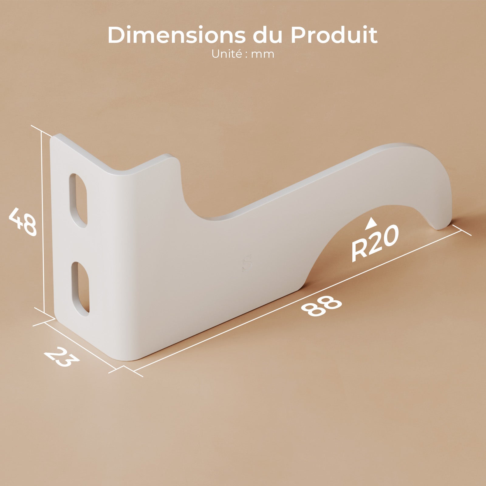 Fixations pour radiateur, blanc 48 × 88 mm pour radiateur plat, 2 pièces - 7