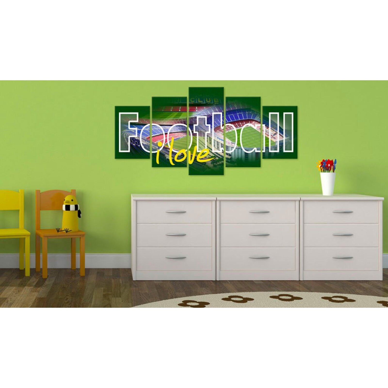 Tableau J'aime le football - 200 x 100 cm - 2