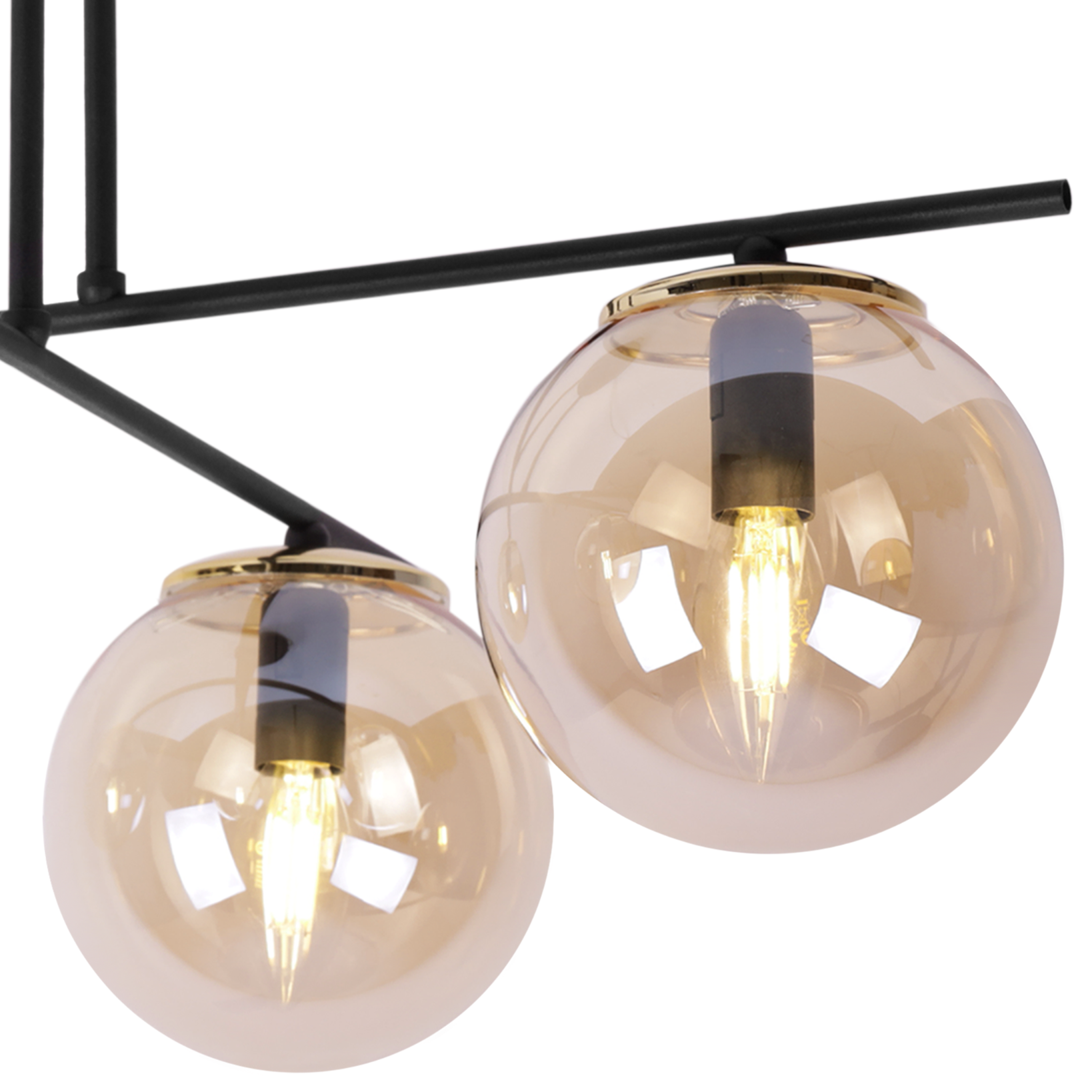 Lampa sufitowa wisząca Modena modern 4xE27 abażur kula miodowa/złota Light Home LH - 9
