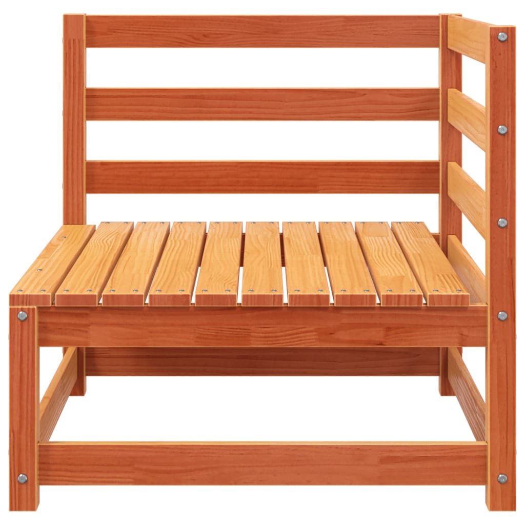 Maison Exclusive - Canapé de jardin 2 places cire marron bois pin massif - 8