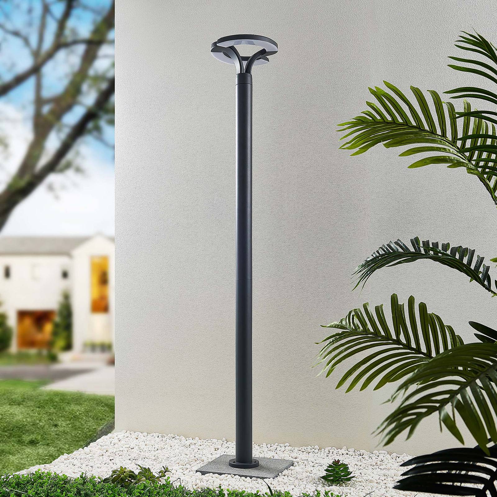 Lindby lampada LED da esterno Keily, cerchio, antracite, metallo, Candelabro, lampada da esterni - 3