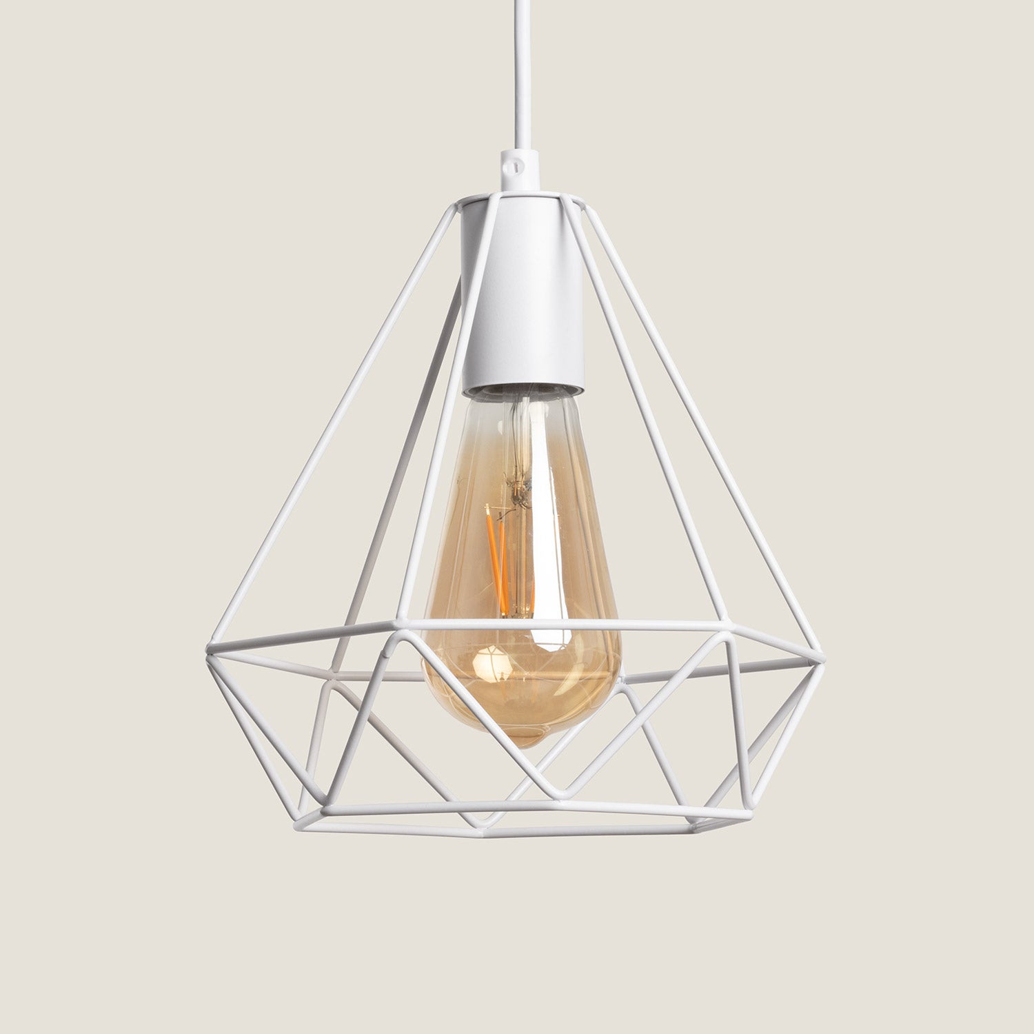 Lustre Suspension Métal Sardo, Blanc, Métal, E27, IP20, 1250 mm x 200 mm x 200 mm - 3