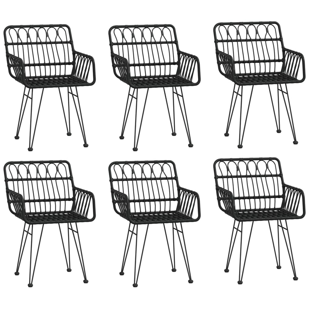 Maison Exclusive - Set da Pranzo da Giardino 7 pz Nero in Polyrattan - 4