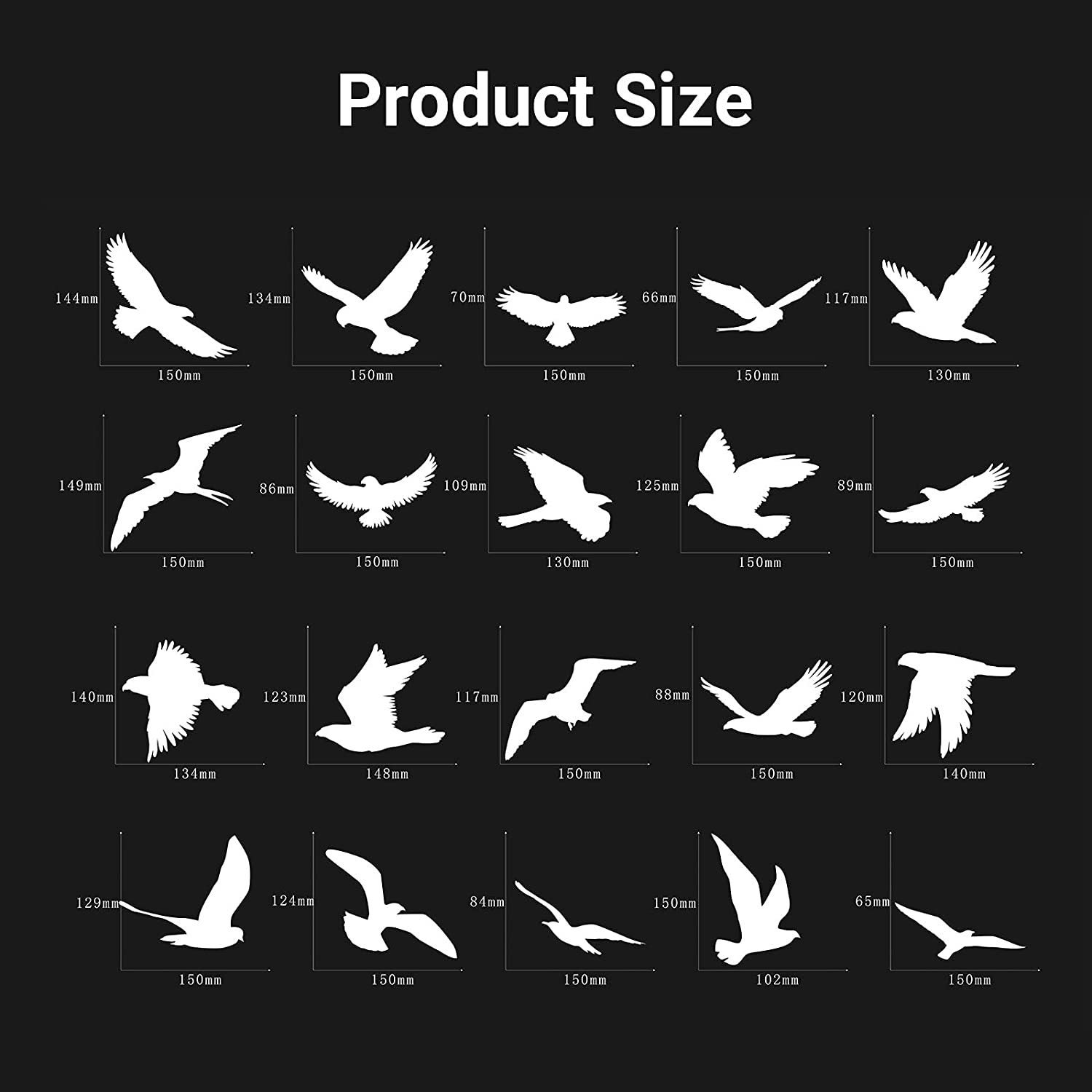 Autocollants anti-collision pour oiseaux de fenêtre, protection de porte en verre et sauvez les oiseaux, réflexion, 20 Pcs, Dégager - 4