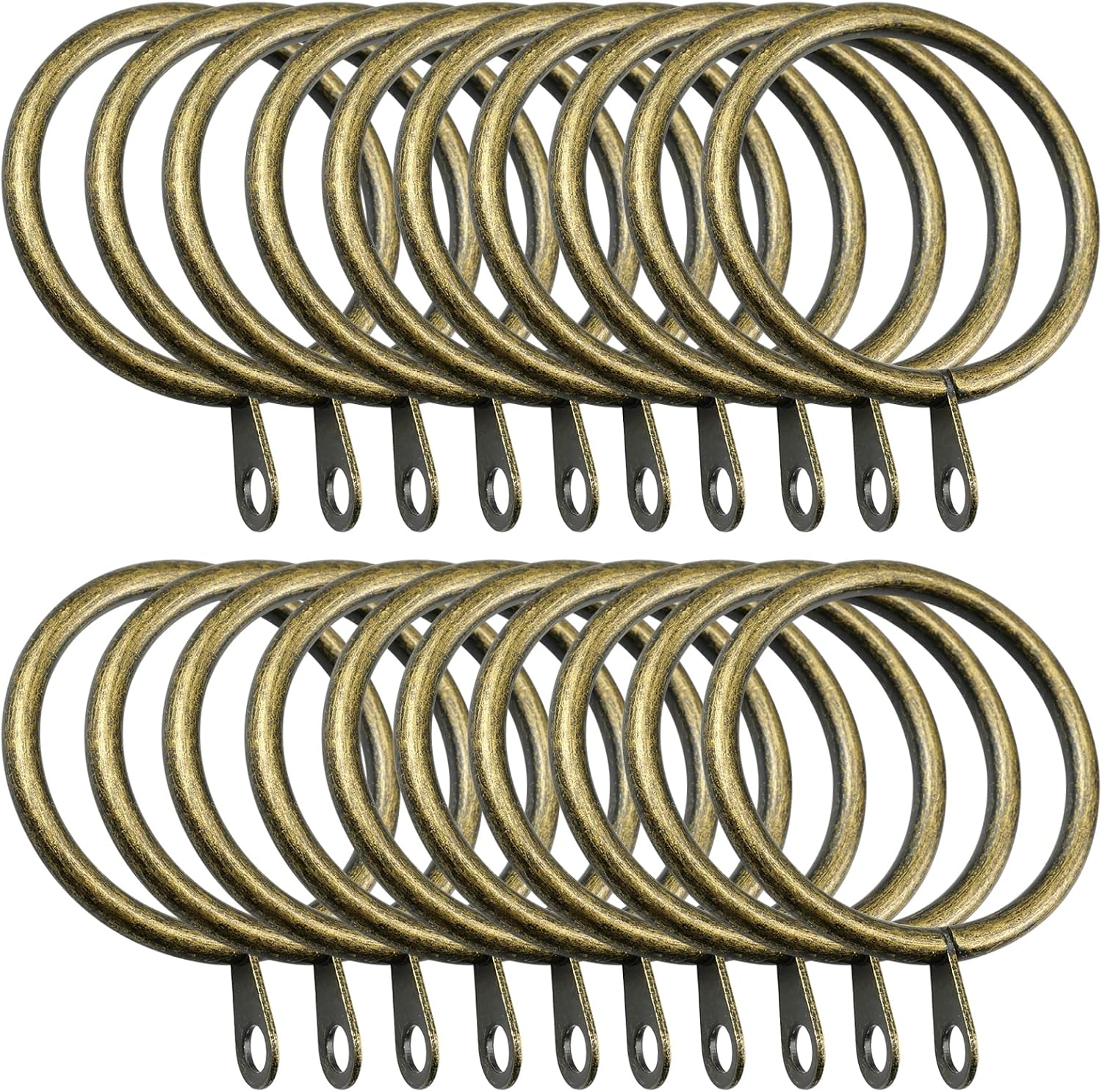 20 sztuk Kółek do zasłon 38 mm Metalowe kółka do zasłon z oczkami Pasują do zasłon i zasłon prysznicowych