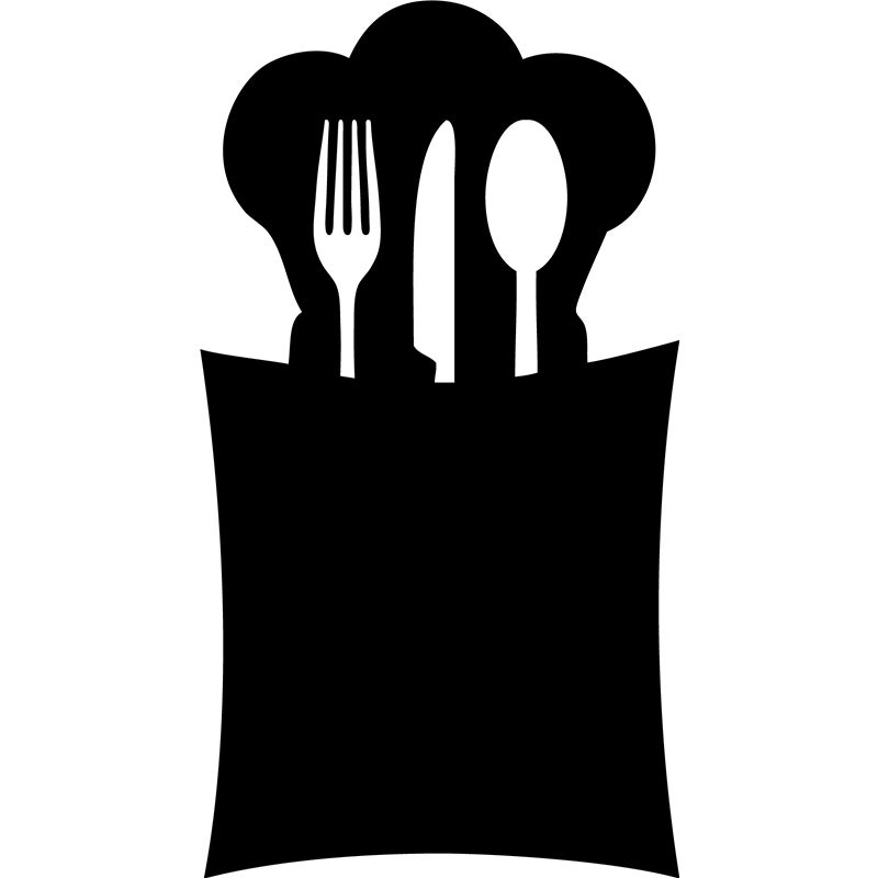 Adesivo ardesia Disegno della gamma-cucchiaio - Sticker adesivo - adesivi murali - 80x45cm - 2