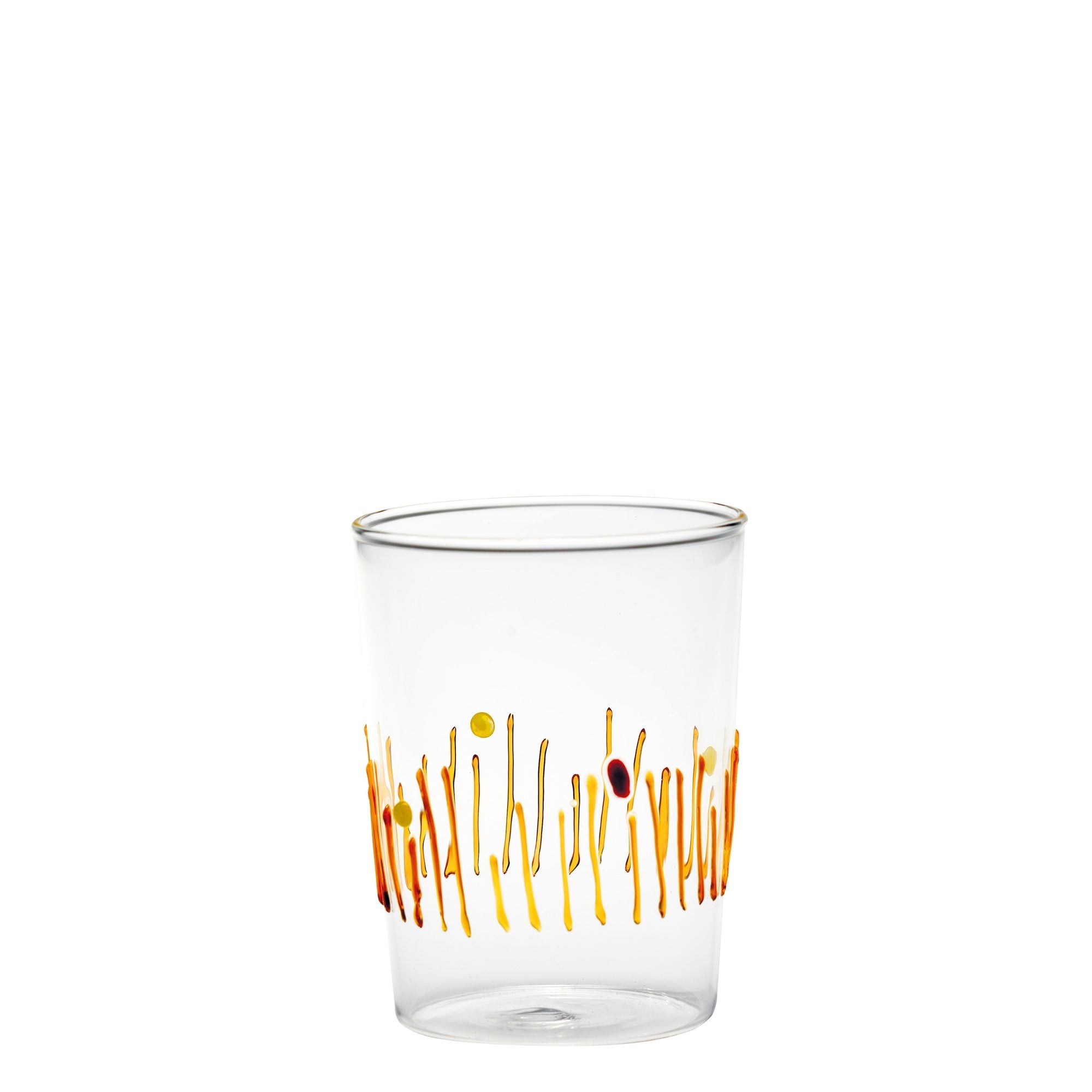 Set 4 pahare Zafferano, seria “4 Anotimpuri”, sticla borosilicata lucrata manual, culori variate pentru masa, robusta si functionala 4buc
