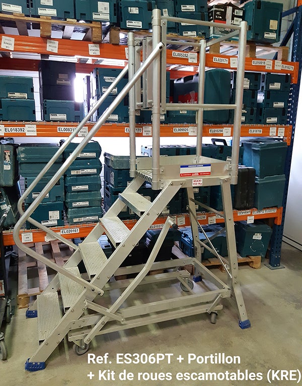 Plateforme 2 marches - Hauteur max. de travail 2.40m - ES302PT-R - 3