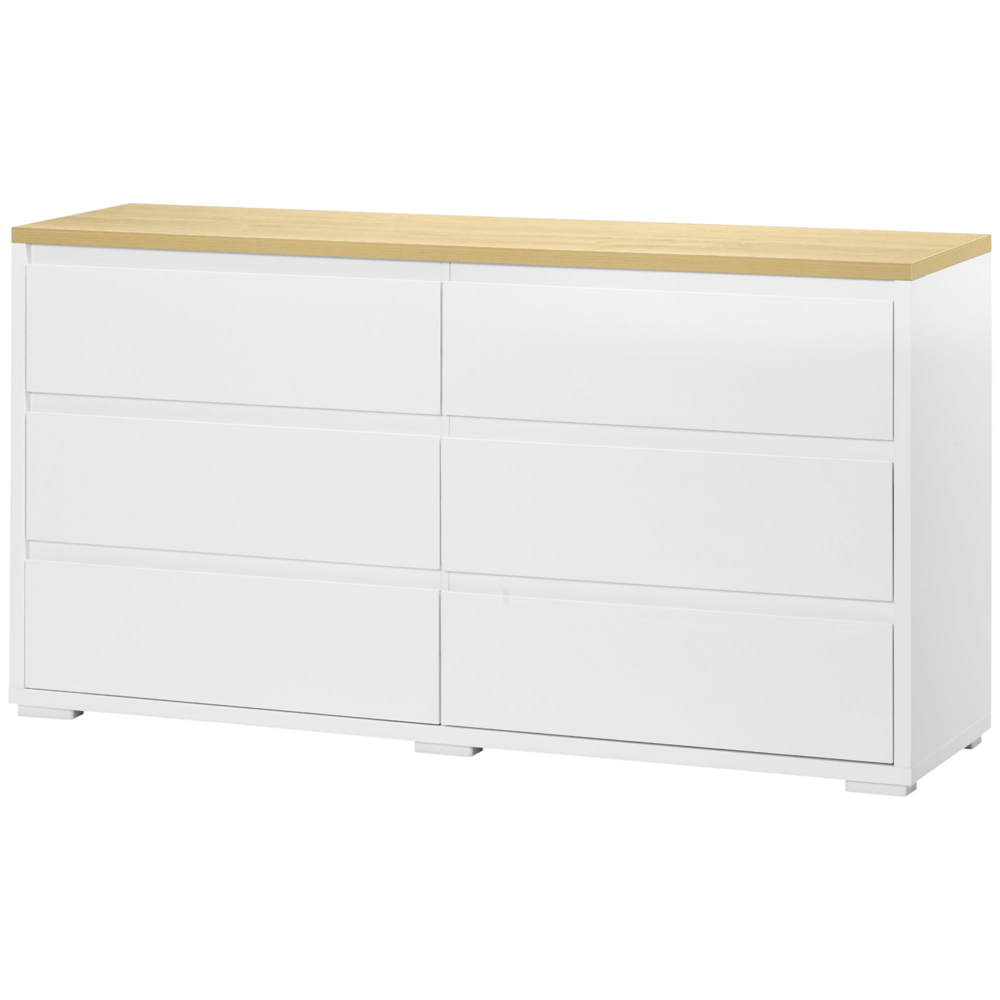 Cassettiera 6 Cassetti HOMCOM 80x39x115 Cm - Design Moderno, Antiribaltamento, Bianco, Per Camera Da Letto - Foto 8