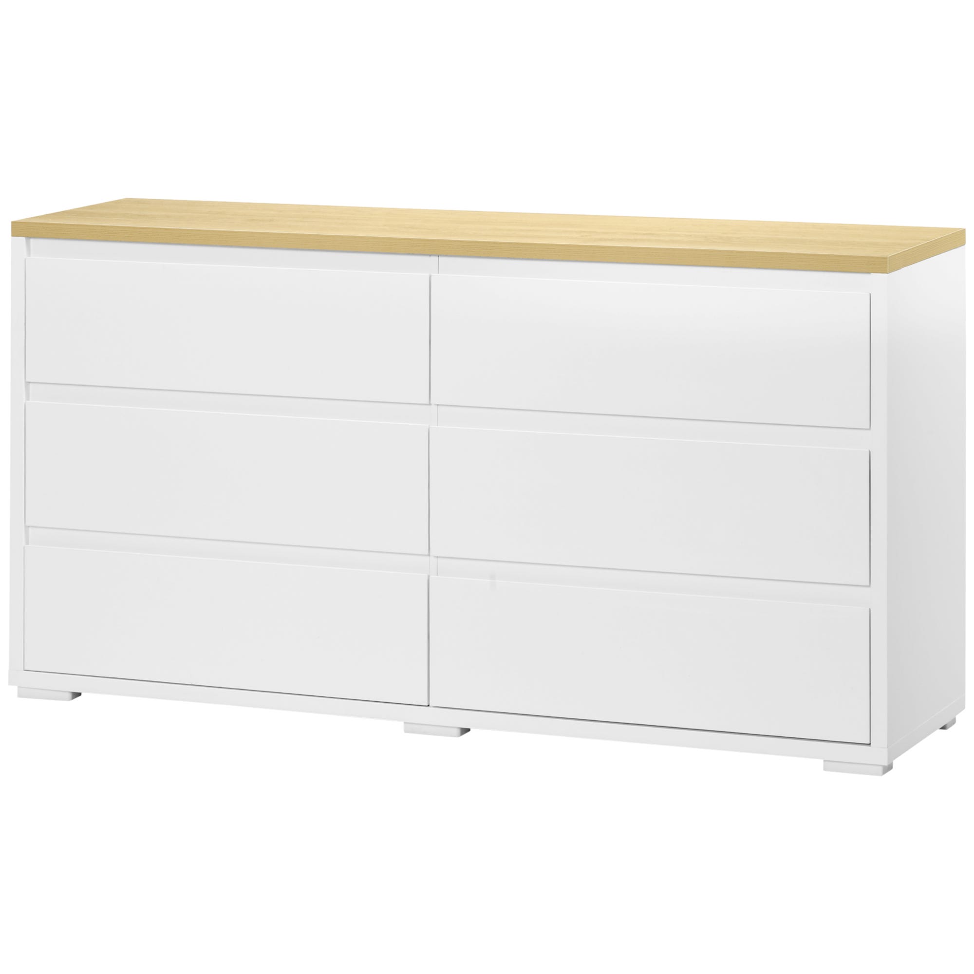 Cassettiera 6 Cassetti HOMCOM 80x39x115 Cm - Design Moderno, Antiribaltamento, Bianco, Per Camera Da Letto - Foto 8