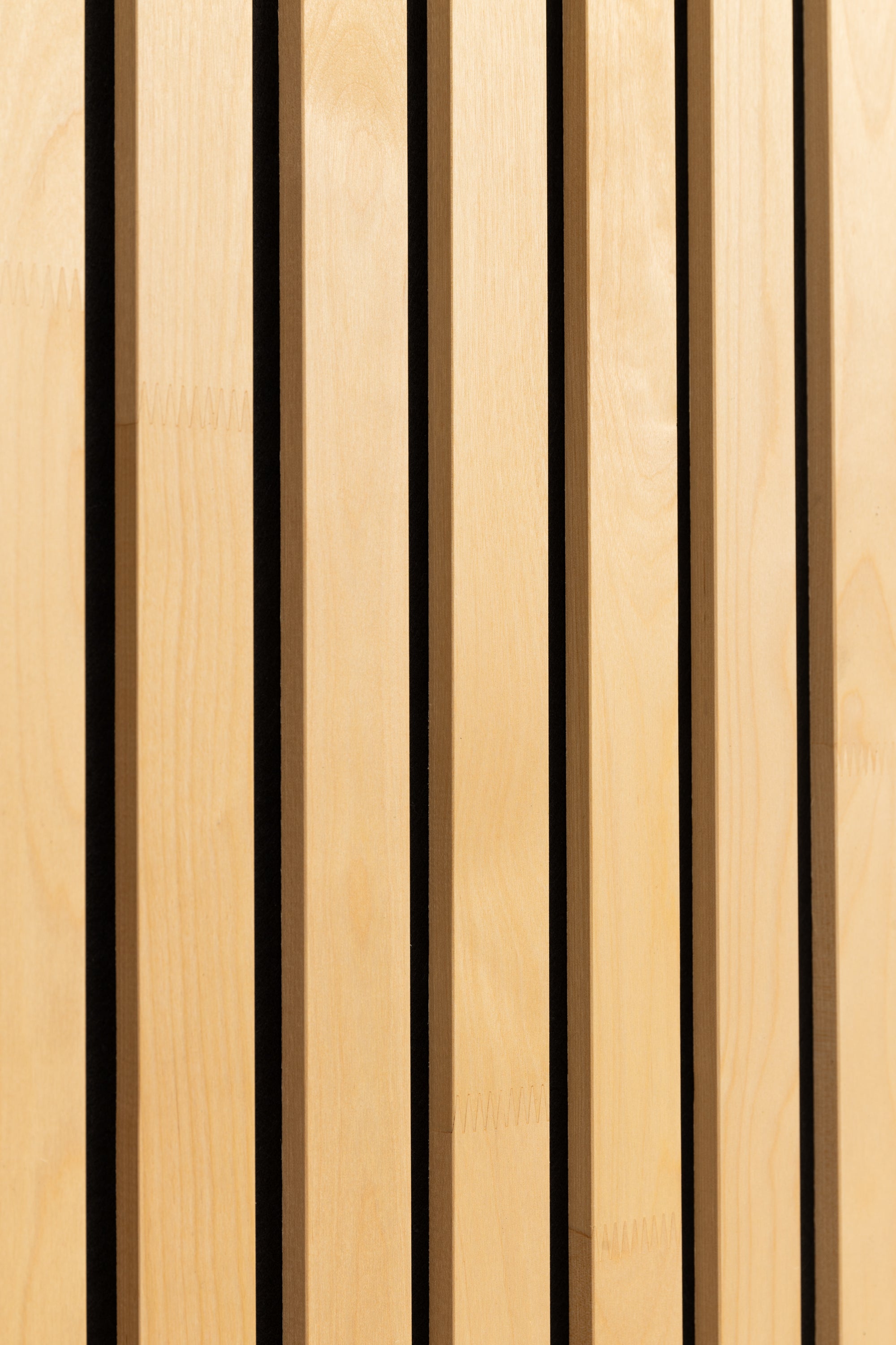 Lot de 2 Panneau Tasseau Acoustique en Bois - Bois de Bouleau Massif - 2400x385mm - Lattes 40mm, Support en Feutre Noir - 8